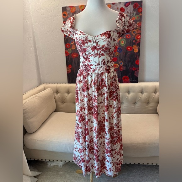 NWT Reformation Violet Dress Toile De Jouy 4 - Picture 5 of 13